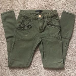 Olive green skinny jeans